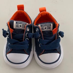 Converse infant size 3 orange navy all star chucks